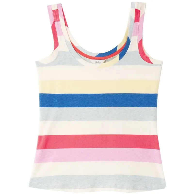 Joules Annika Stripe Scoop Neck Jersey Vest - Cream Stripe  